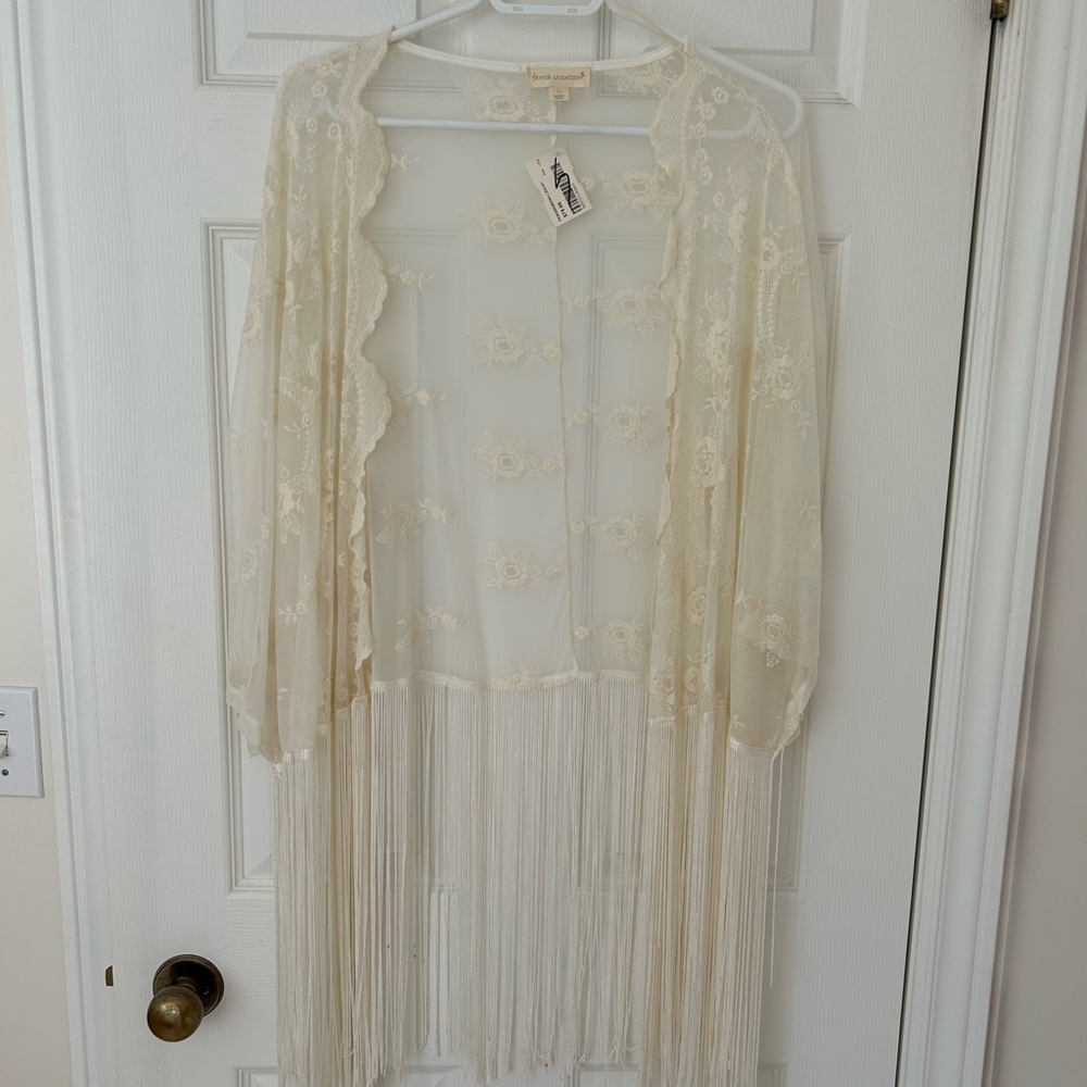 Ivory lace cover up